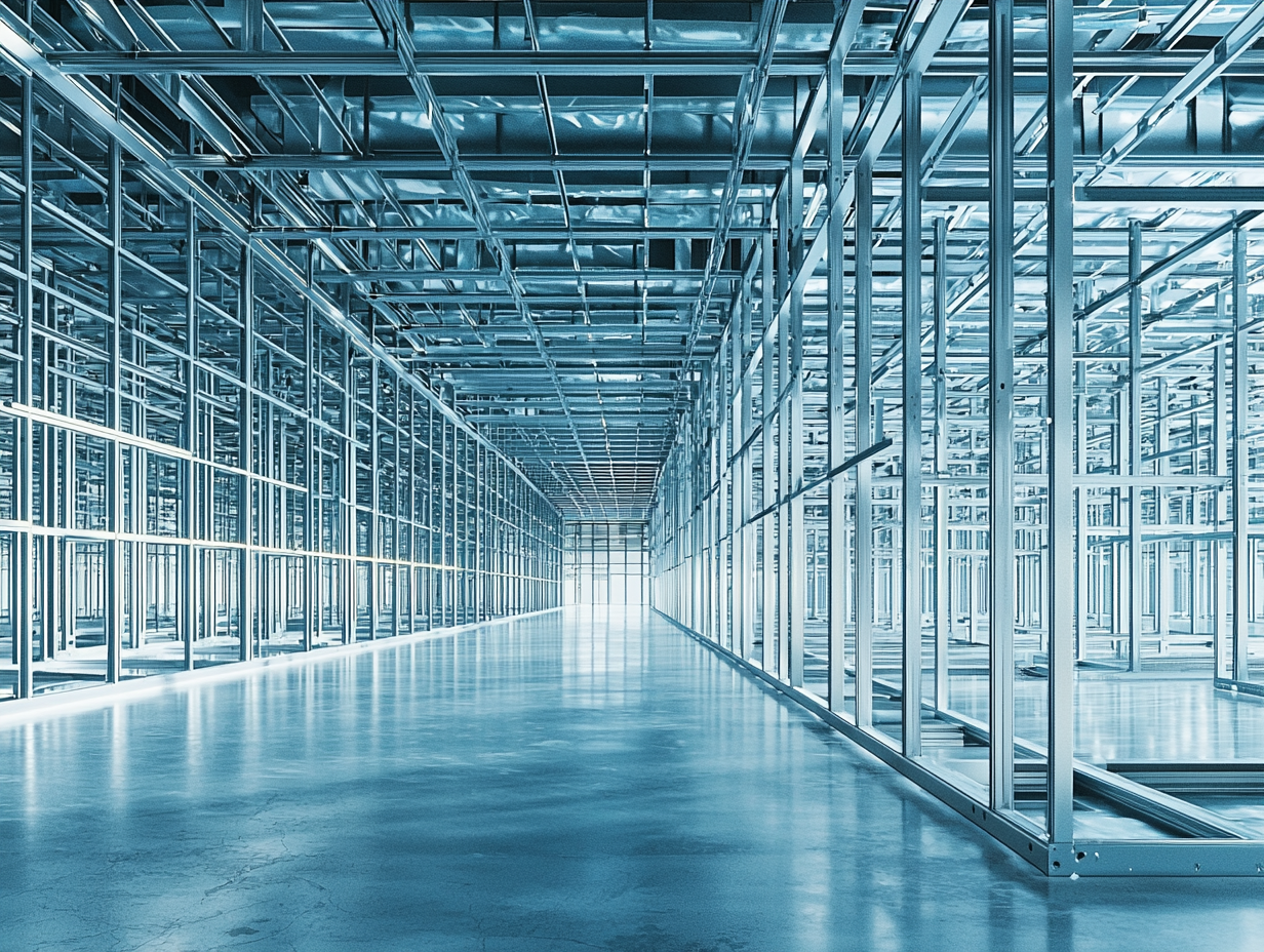 Large-scale steel stud framing system structure